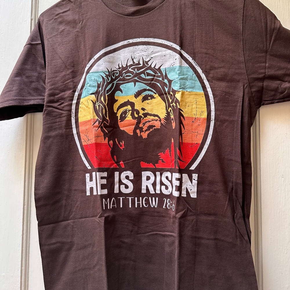 Brown Religious Graphic Tee